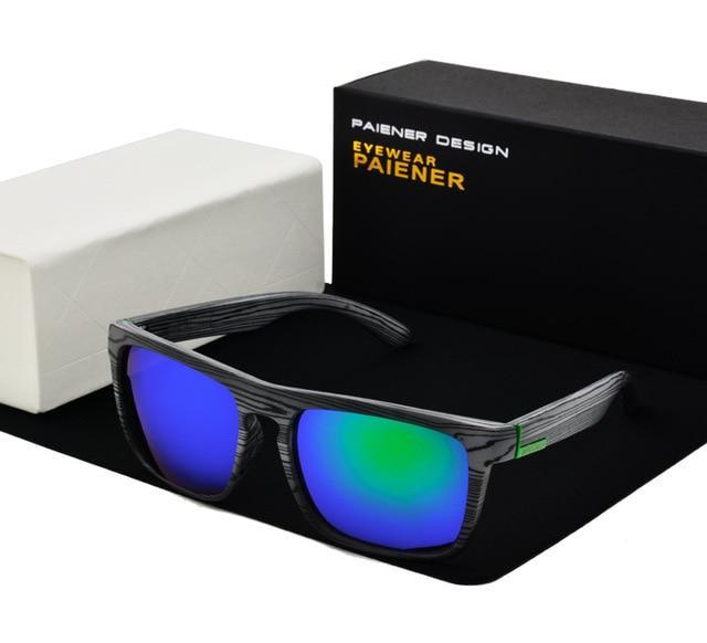 Retro Imitation Wood Polarized Sunglasses