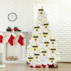 8ft White Artificial Christmas Tree, Premium Unlit Spruce Full Tree, with Metal Stand, Easy Assembly, for Indoor and Outdoor Use