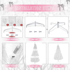 8ft White Artificial Christmas Tree, Premium Unlit Spruce Full Tree, with Metal Stand, Easy Assembly, for Indoor and Outdoor Use