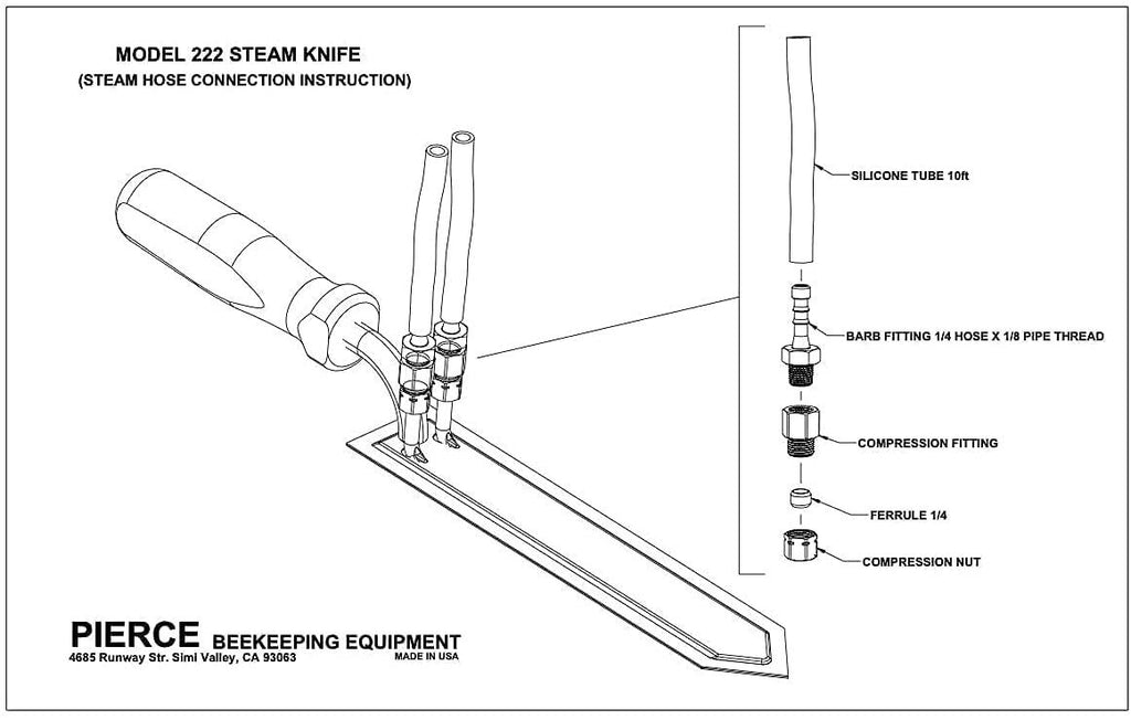 pierce beekeeping equipment steam uncapping knife kit made in usa