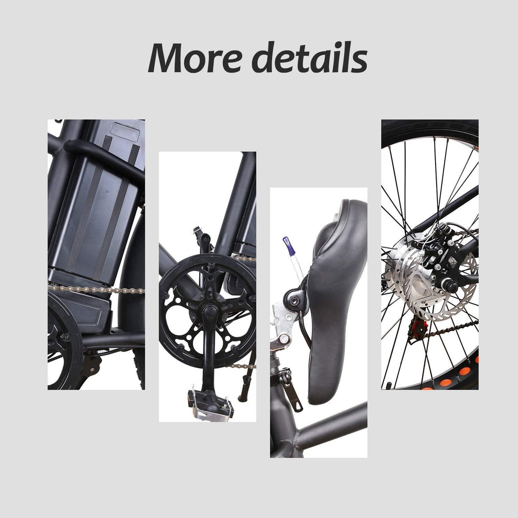 Fat Tire Electric Bike Beach Snow Bicycle 26" 4.0 inch Fat Tire Electric Bicycle 300W36V10A/500W48V12A Electric Mountain ebike for Adults with 6 Speeds Lithium Battery,Smart LCD Display