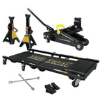 Car Jack Set Kit GaraBlack 2 Ton Stands Bundle Combo Metal Trolley Lift Pair