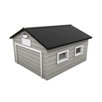 My Robot Home Plus Robotic Mower Shed, 43x37x29in, Weatherproof Garafor Luba,  Automower, , and More (Grey &amp; White)