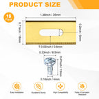 36-Pack Robotic Lawnmower Replacement Blades, 35x18x0.6mm  Steel Robotic Lawn Mower Accessories with Screws for Outdoor, Robust Mowing Spare Parts Blades [Gold Tone]