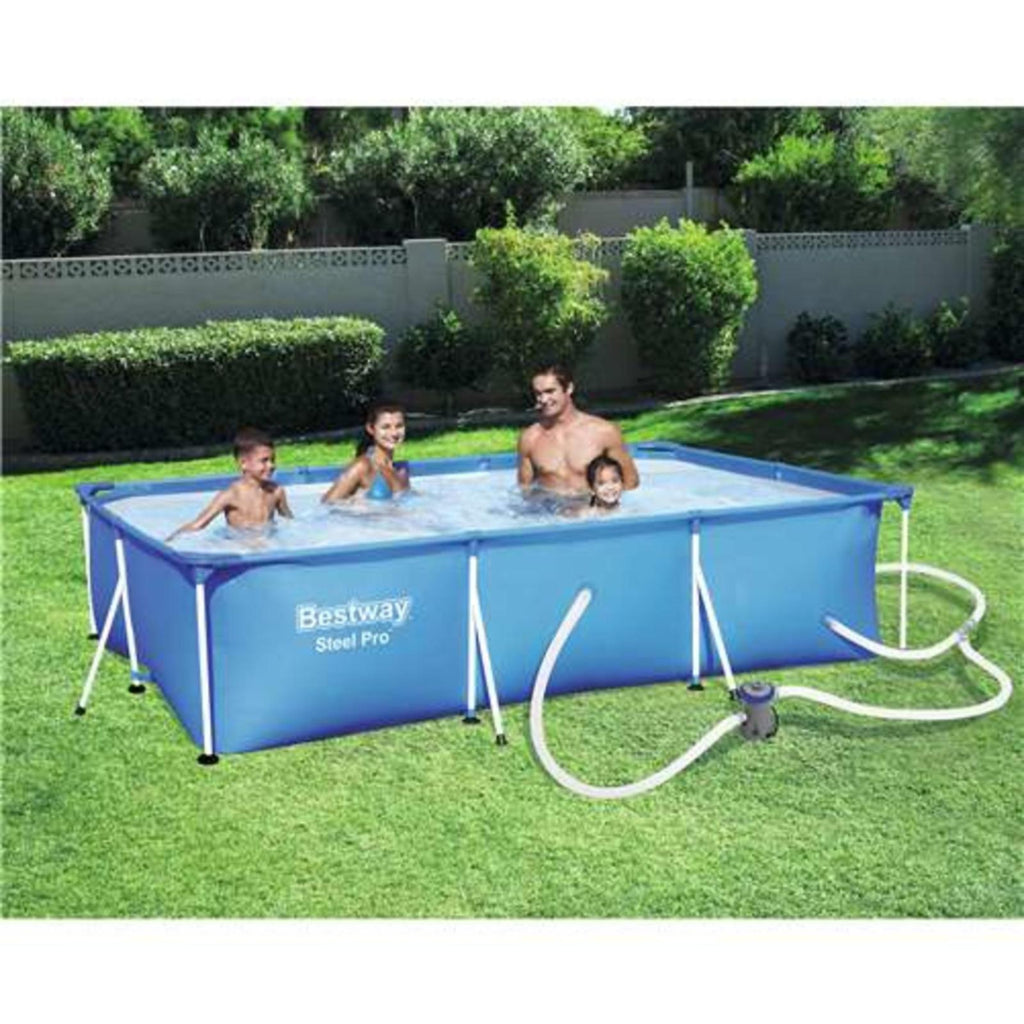 Steel Pro 118" x 79" x 26" Frame Swimming Pool with Filter Pump - Blue