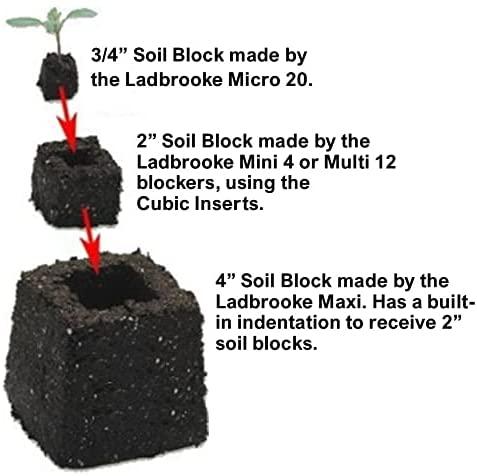 ladbrooke genuine soil block maker - maxi 4" hand held, made in england