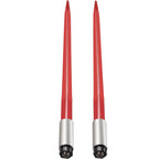 mophorn pair hay spear 39" bale spear 3000 lbs capacity, bale spike quick attach square hay bale spears 1 3/4", red coated bale forks, bale hay spike with hex nut &amp; sleeve for buckets tractors loaders