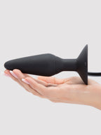 Booty Call Medium Silicone Inflatable Butt Plug 6.5 Inch, Black