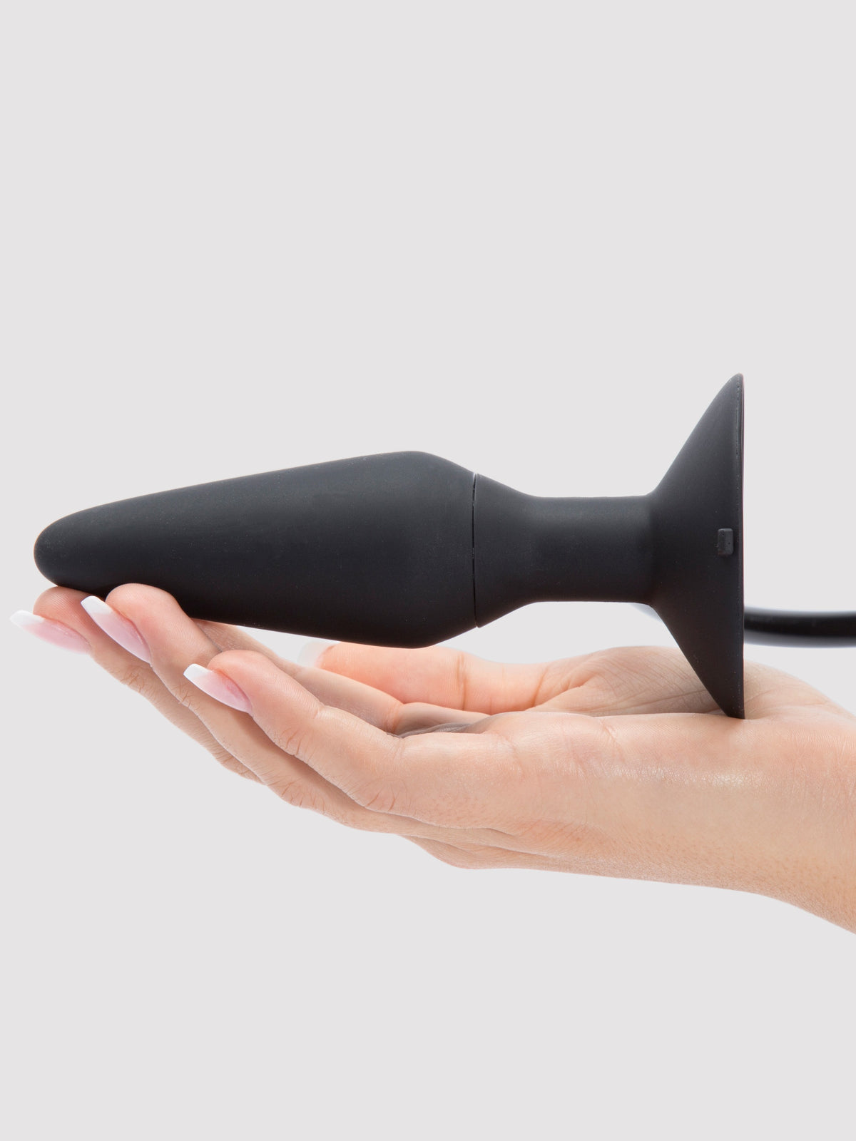 Booty Call Medium Silicone Inflatable Butt Plug 6.5 Inch, Black