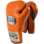 Cleto Reyes Official Lace Up Competition Boxing Gloves - 8 oz. - Tiger Orange