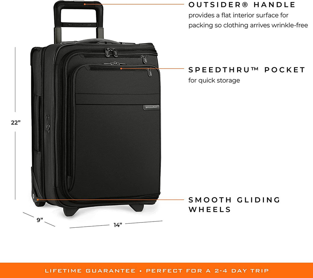 Baseline-Softside Carry-On 2-Wheel Garment Bag, Black, One SIze