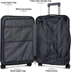 Luggage(only 24")Suitcase ABS+PC with TSA Lock Spinner Carry on Hardshell Lightweight 20in 24in 28in_ Purple