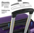 Luggage(only 24")Suitcase ABS+PC with TSA Lock Spinner Carry on Hardshell Lightweight 20in 24in 28in_ Purple