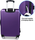 Luggage(only 24")Suitcase ABS+PC with TSA Lock Spinner Carry on Hardshell Lightweight 20in 24in 28in_ Purple