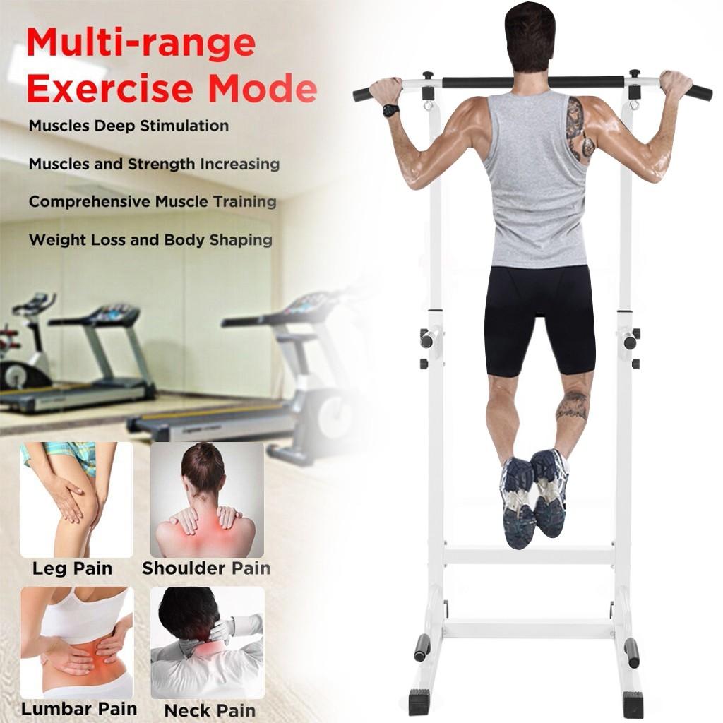 Power Tower Dip Station Adjustable Pull UP Bar Station Home Gym