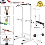 Power Tower Dip Station Adjustable Pull UP Bar Station Home Gym