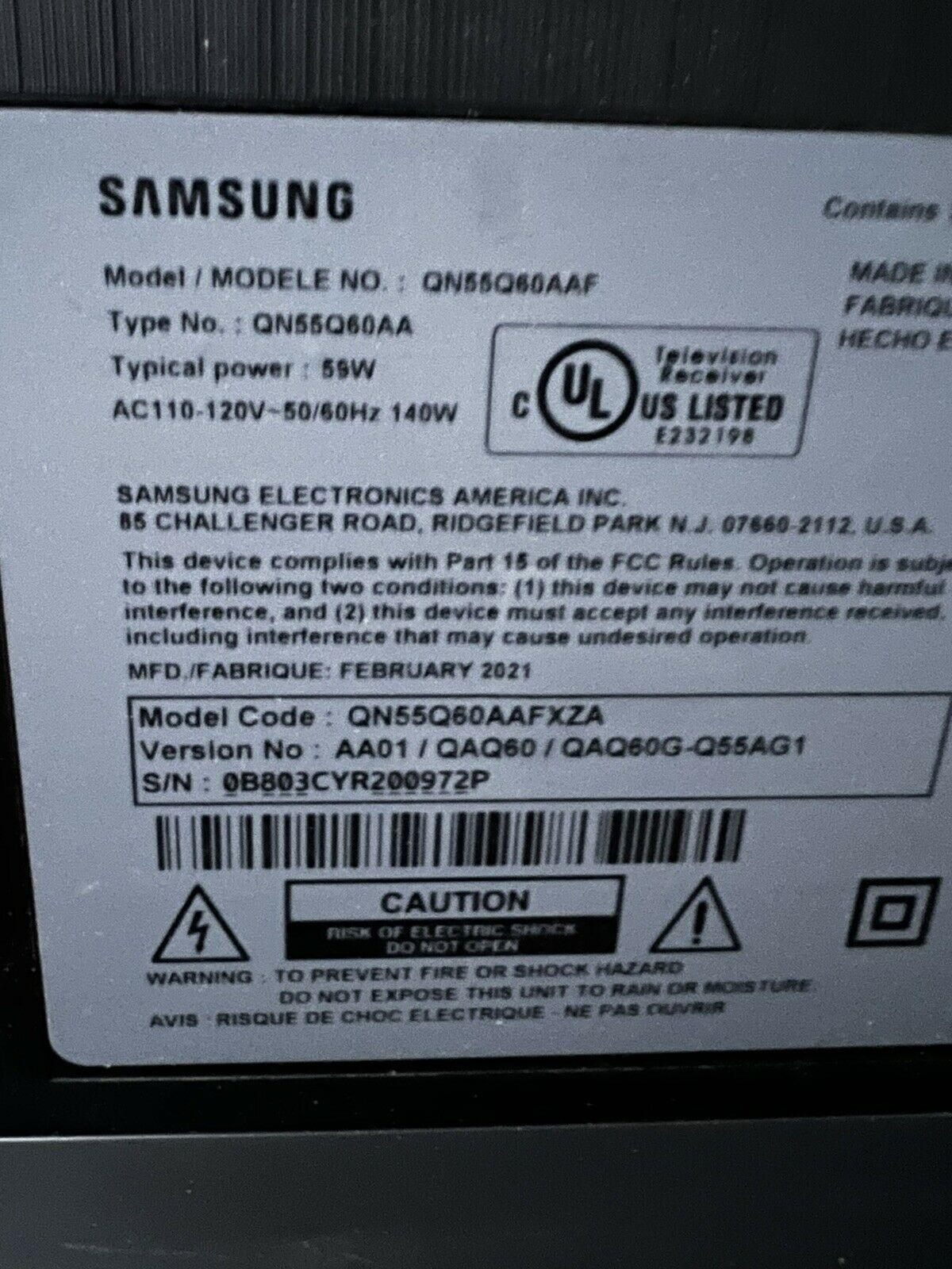 samsung qn55q60aa 55" 4k qled smart tv - titan gray