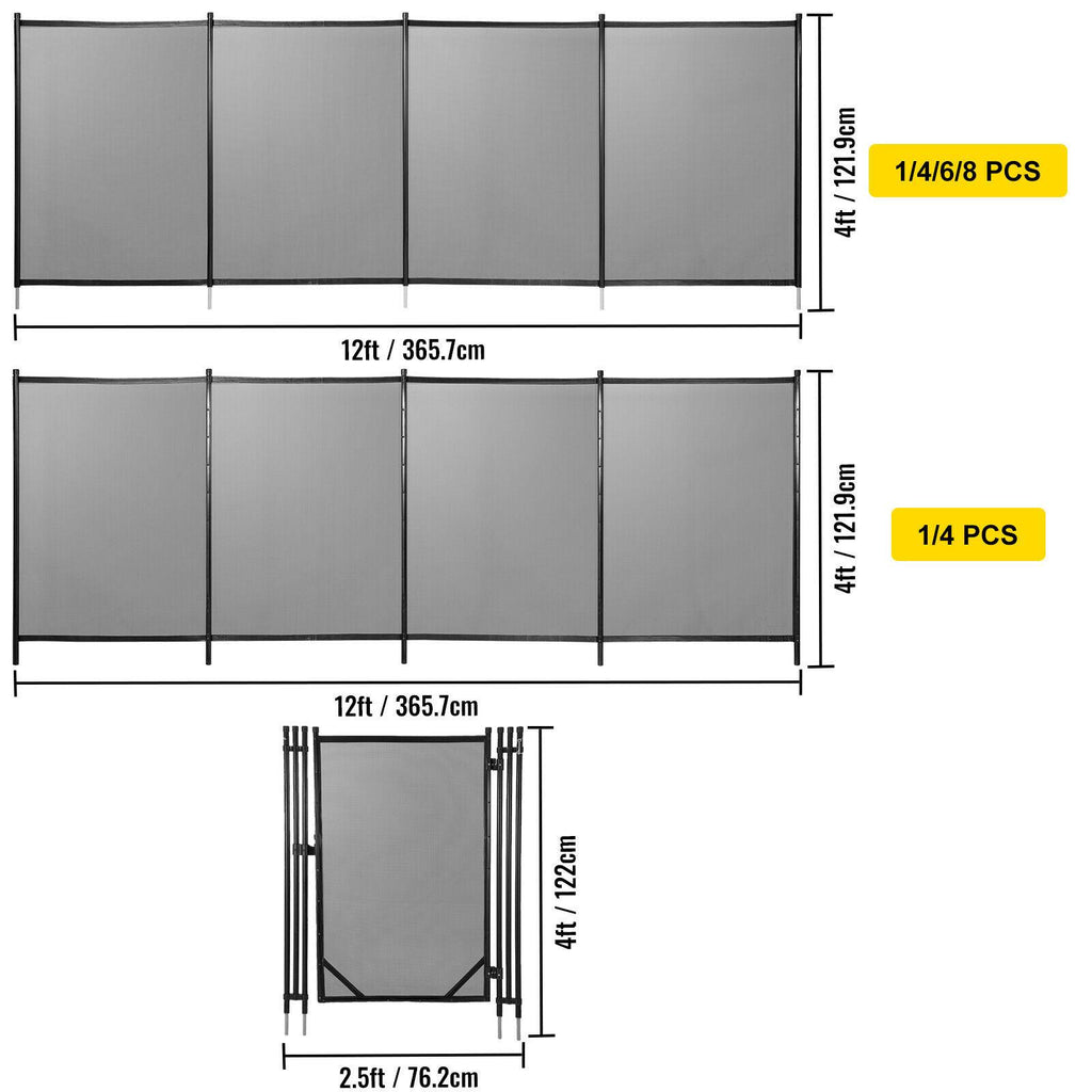 vevor swimming pool security fence pool fence 4' x 12/48/72/96' &amp;4' x 12' door
