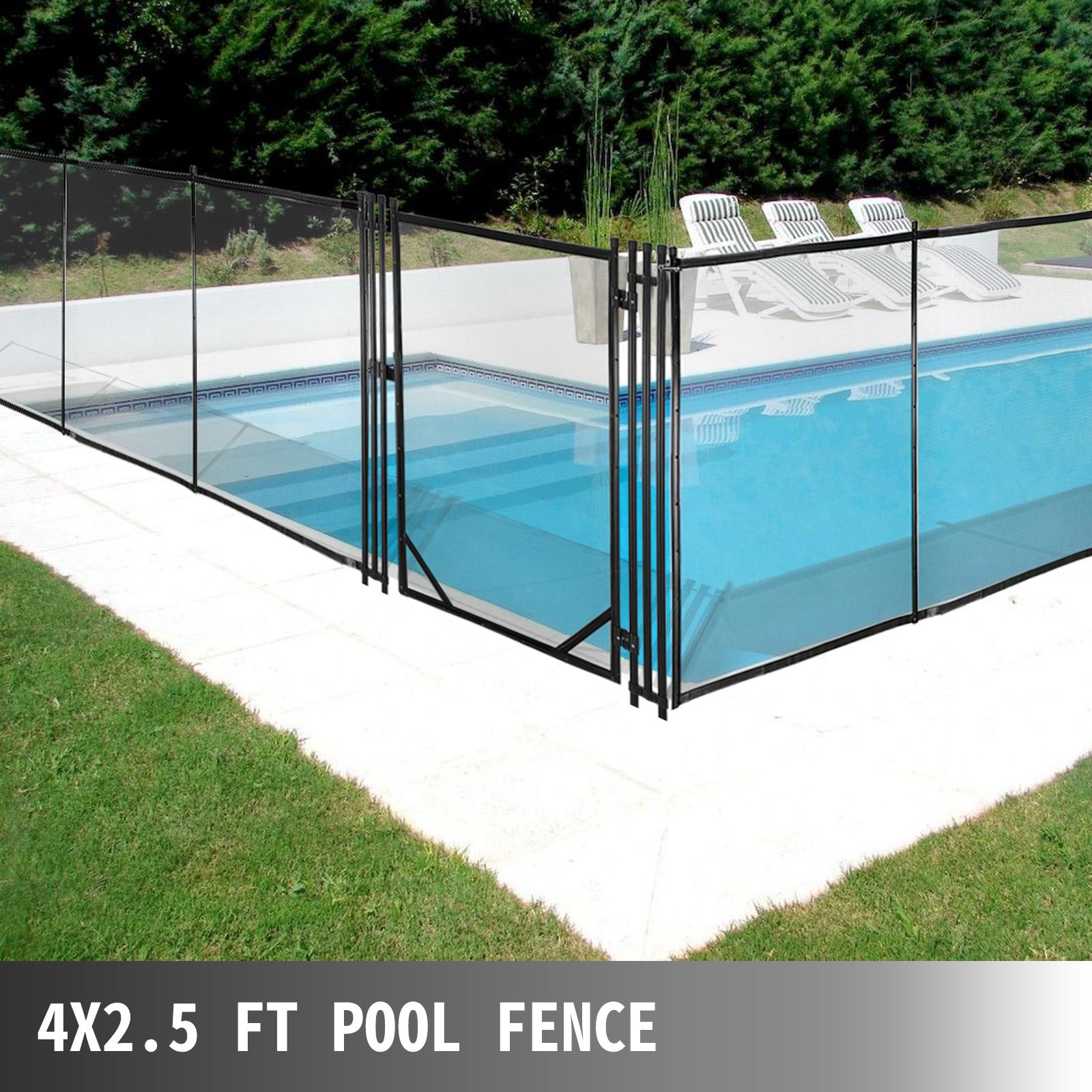vevor swimming pool security fence pool fence 4' x 12/48/72/96' &amp;4' x 12' door