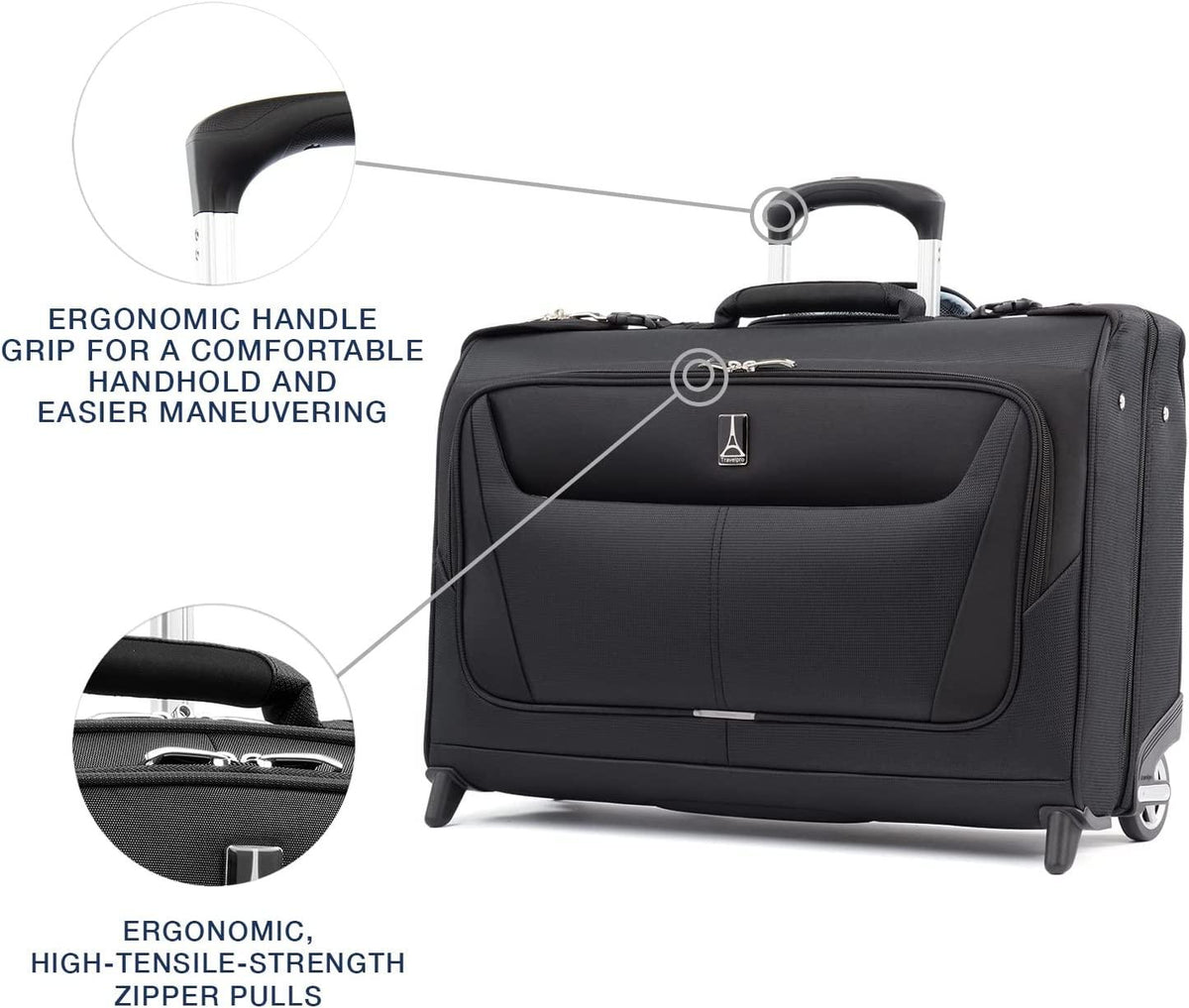 Maxlite 5 Softside Lightweight Carry-On Upright 2 Wheel Rolling Garment Bag, Men and Women, Black, 22-Inch