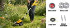 Electric Weed Wacker Cordless for Dewalt 20V Battery, 4-in-1 Battery-Powered Mower, Lightweight Cordless Weeder for Lawn, Yard and Brush Mowing (Battery Free, Yellow)