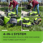 48V (24V x 2) 21" Brushless Self-Propelled Mower+12" String Trimmer+320CFM Blower,(2) 5.0Ah Batteries and 4A Dual Port Charger