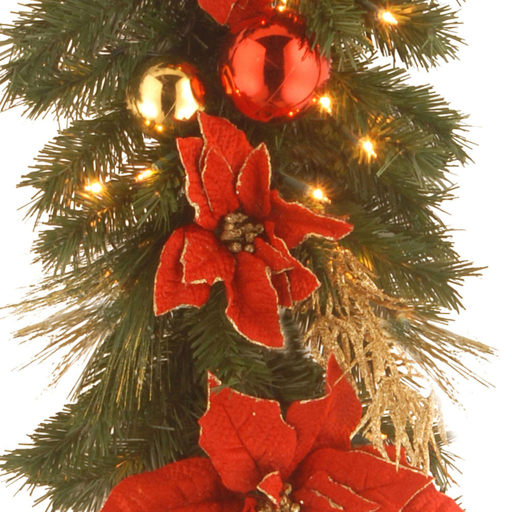 National Tree 9 ft  Decorative Collection Home Spun Garland with Clear Lights