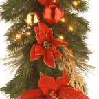 National Tree 9 ft  Decorative Collection Home Spun Garland with Clear Lights