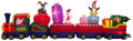 21ft Air Blown Inflatable Santa Christmas Train w/Penguin, Snowman, Presents Yard Decoration GTC00052-21