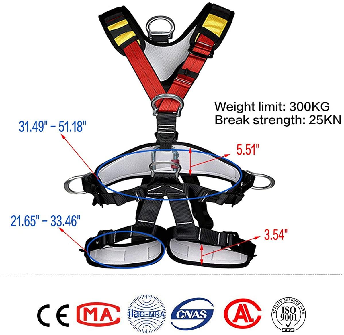 HEEJO Climbing, Safety Safe Seat Belt for Outdoor Tree Climbing, Outward Band Expanding Training, Climbing Gear, LarSize
