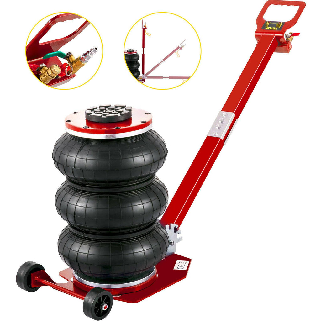 Triple Air Bag Jack Pneumatic Jack 6600lbs  Lift 3 Ton Heavy Duty Red