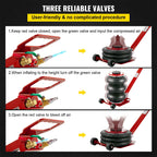 Triple Air Bag Jack Pneumatic Jack 6600lbs  Lift 3 Ton Heavy Duty Red