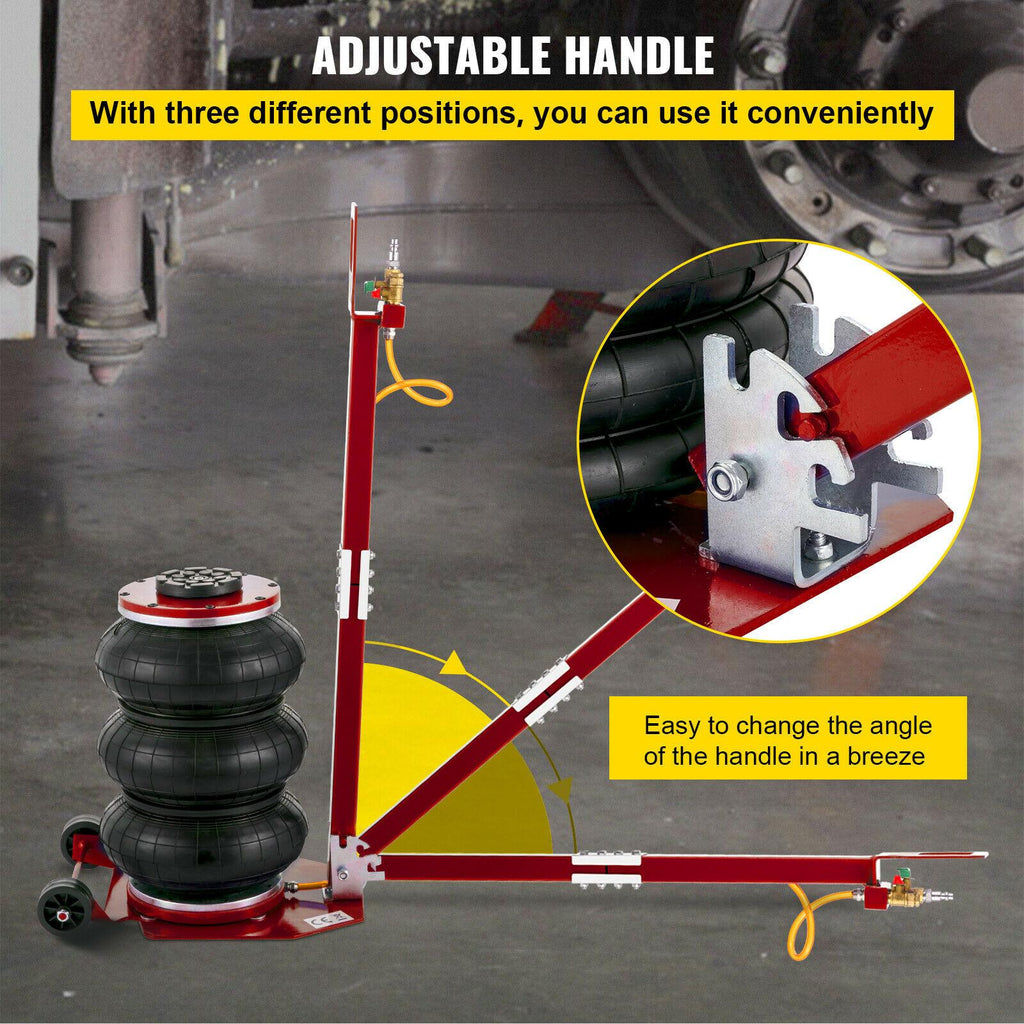 Triple Air Bag Jack Pneumatic Jack 6600lbs  Lift 3 Ton Heavy Duty Red