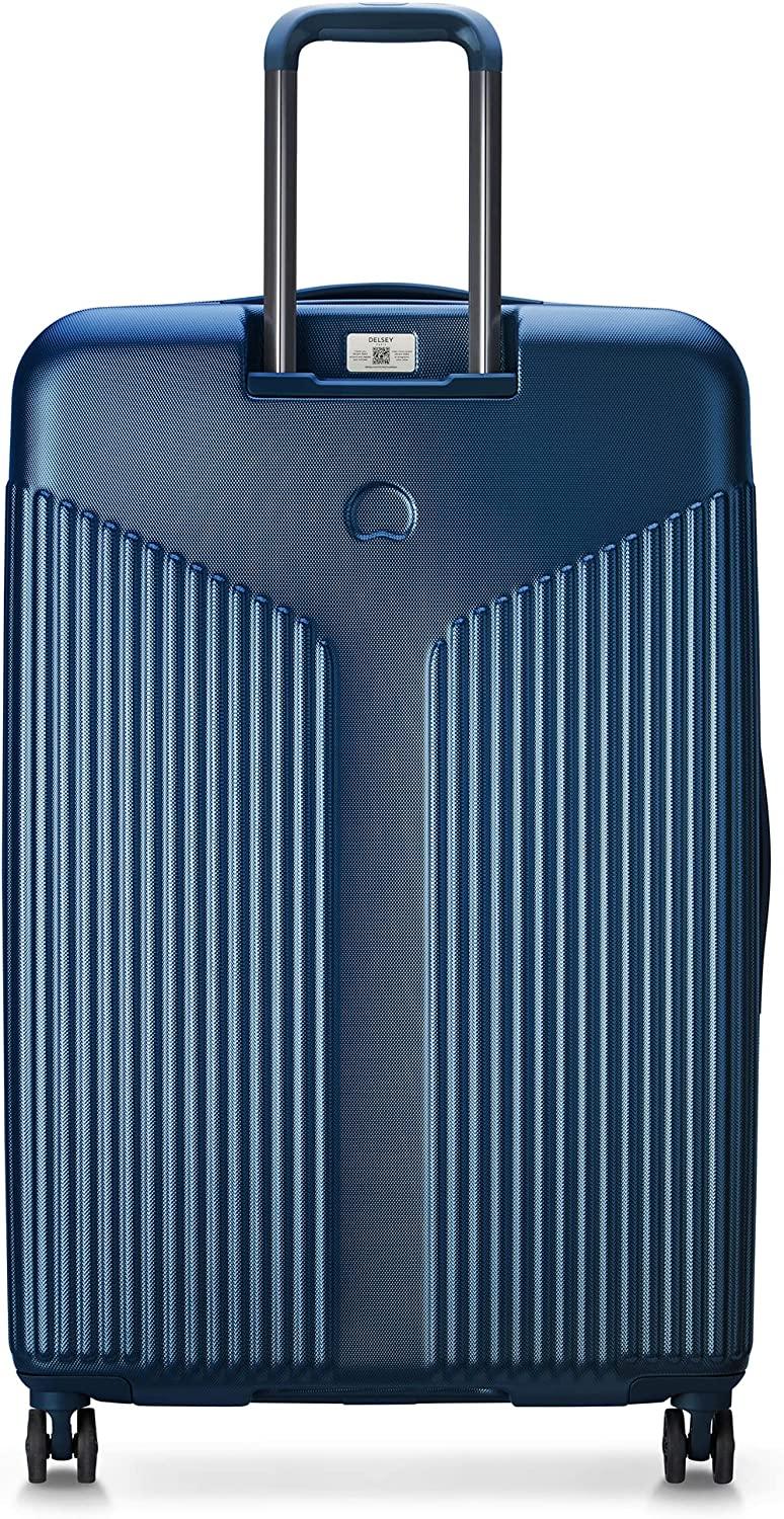 Comete 3.0 Hardside Expandable Luggage with Spinner Wheels, Blue, Checked-Large, 28 Inch