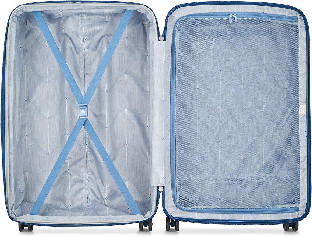 Comete 3.0 Hardside Expandable Luggage with Spinner Wheels, Blue, Checked-Large, 28 Inch