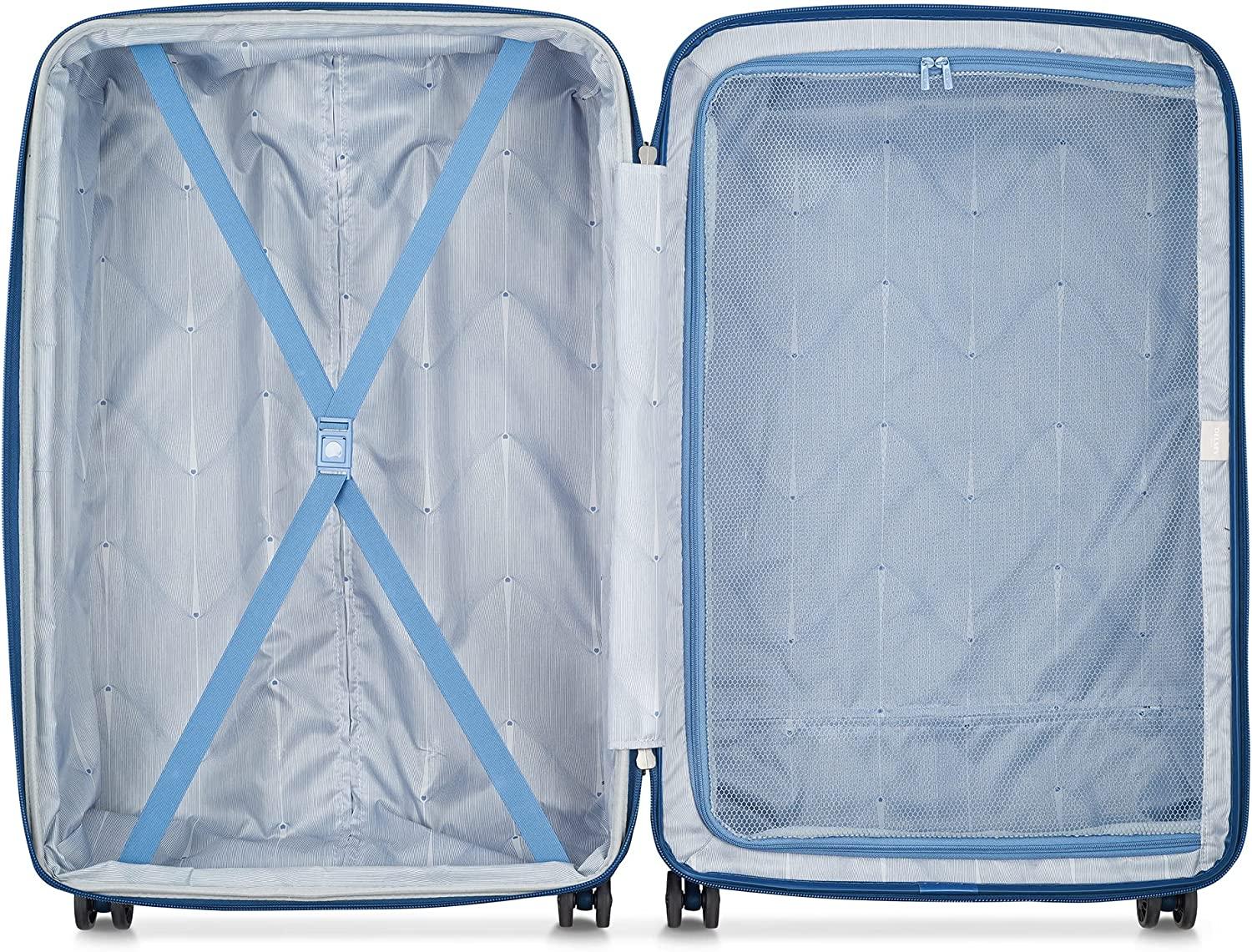 Comete 3.0 Hardside Expandable Luggage with Spinner Wheels, Blue, Checked-Large, 28 Inch