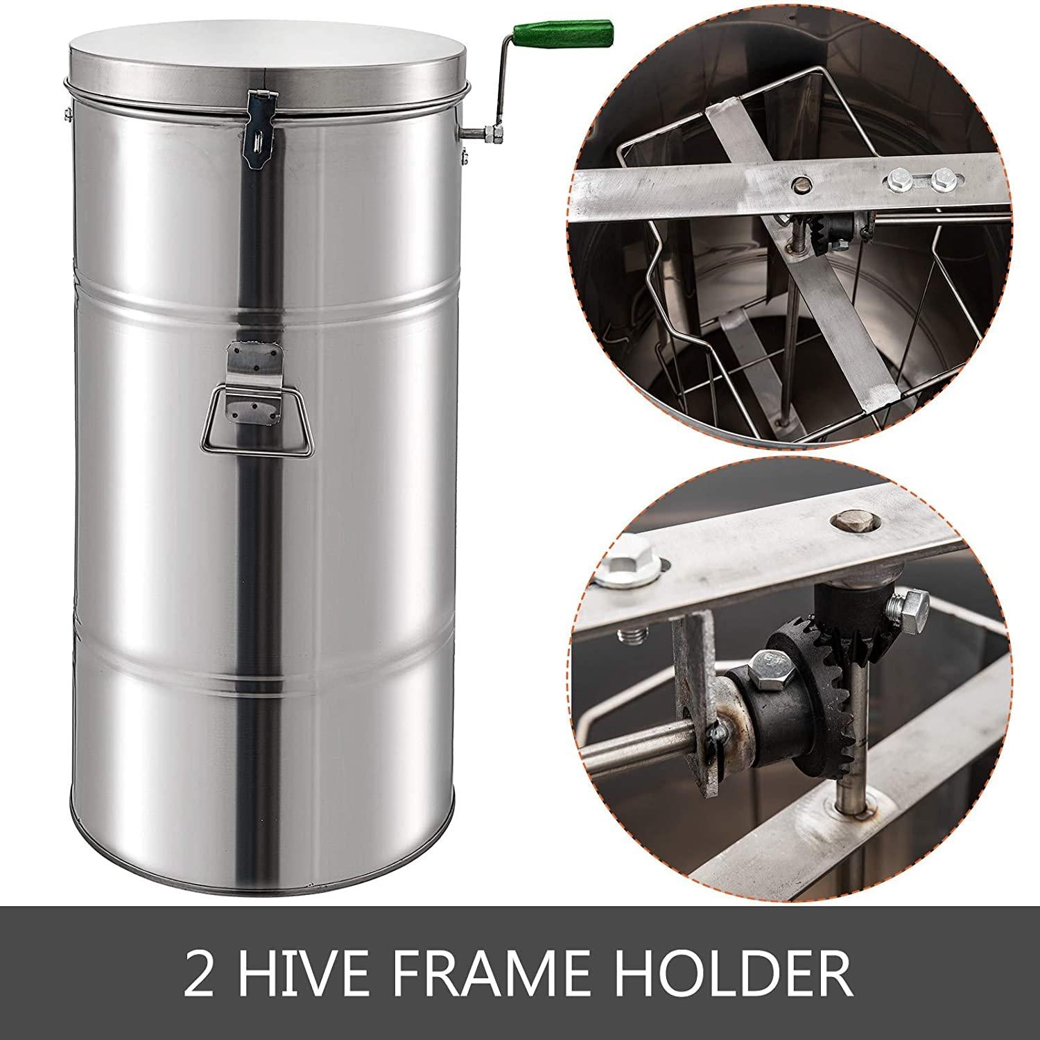 happybuy honey extractor bee honey extractor manual honeycomb spinner 2 two frame stainless steel beekeeping accessory (2 frame honey extractor)