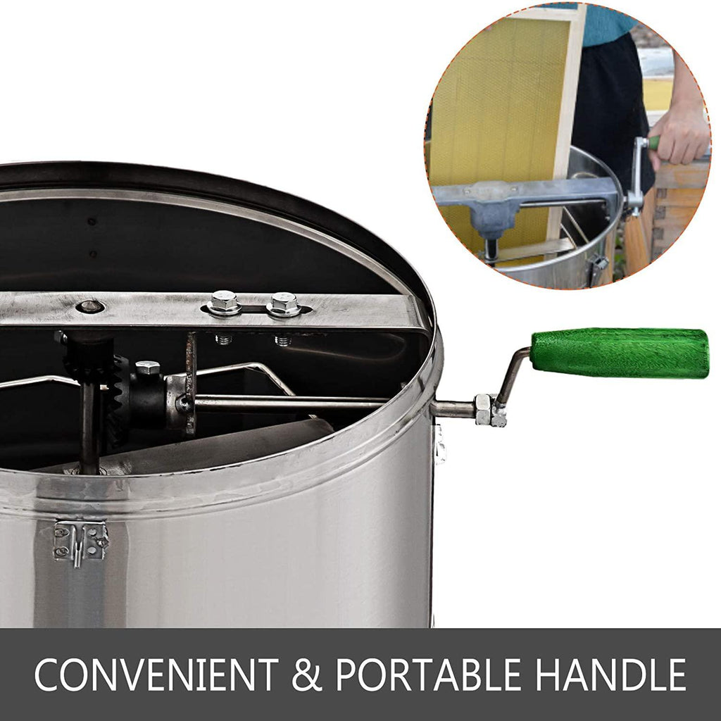 bestequip manual honey extractor 2 frame bee extractor stainless steel honeycomb spinner crank beekeeping equipment