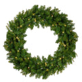 36 in. Green Pre-Lit Rockwood Pine Artificial Christmas Wreath with 150 Warm White LED Lights