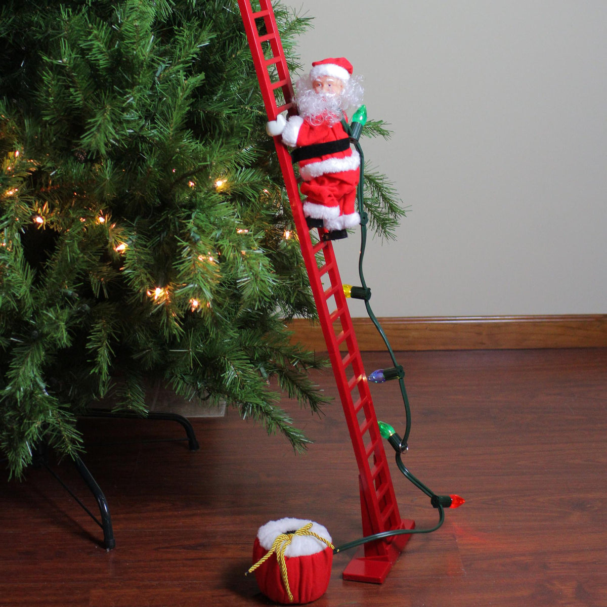 Mr Christmas Animated and Musical Climbing Santa with Light Strand