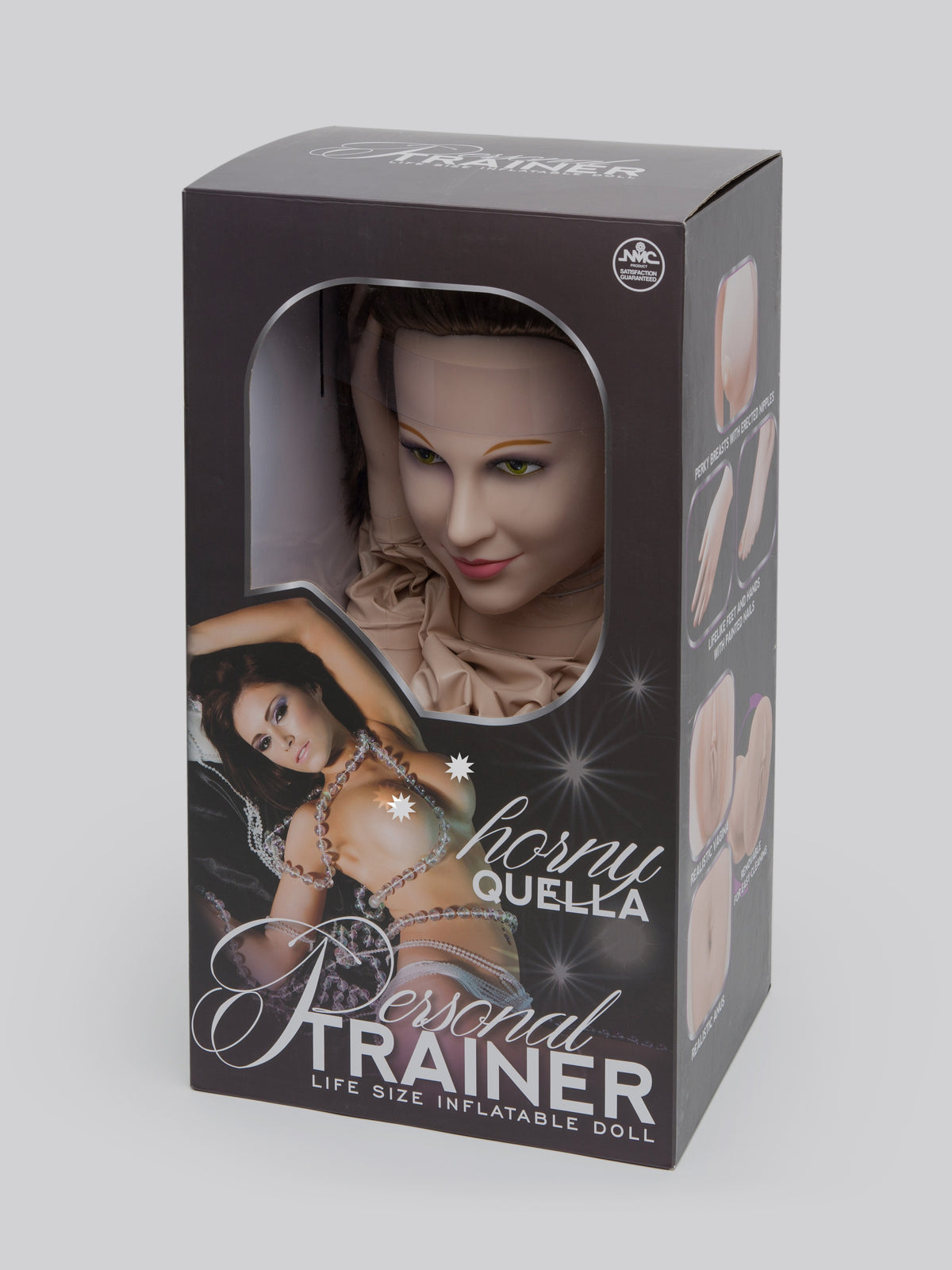 Horny Quella Realistic Vagina and Ass Vibrating Inflatable Sex Doll 112oz, Flesh Pink