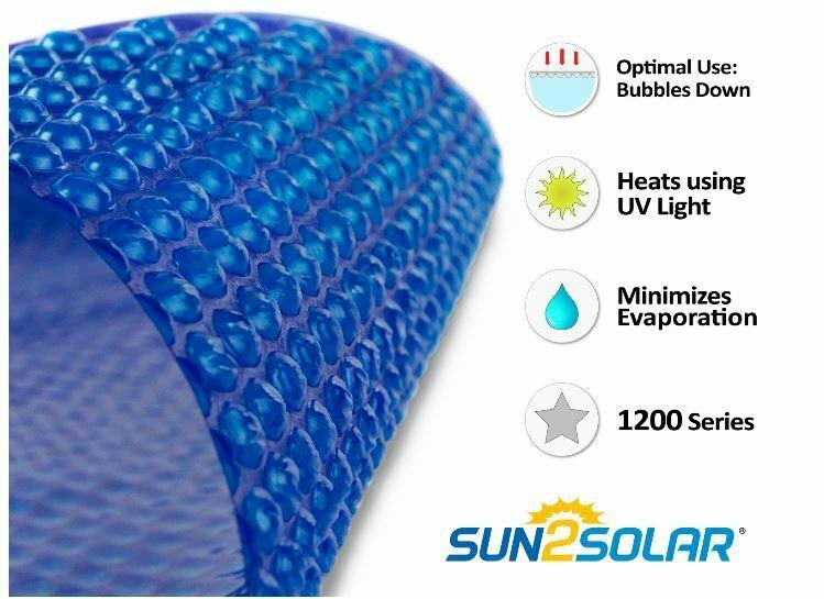 sun2solar 20' x 36' rectangle swimming pool solar blanket cover - 1200 series