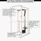RitFit 1000LB Capacity Power CaRack with Lat pull down, J-hook,  Pulley system, Squat Rack with Landmine, Safety Bar and Power Rack Exercise Ebook