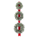 Glittery Bristle Triple 77 in. Artificial Wreath Door Hang with Battery Operated Warm White LED Lights