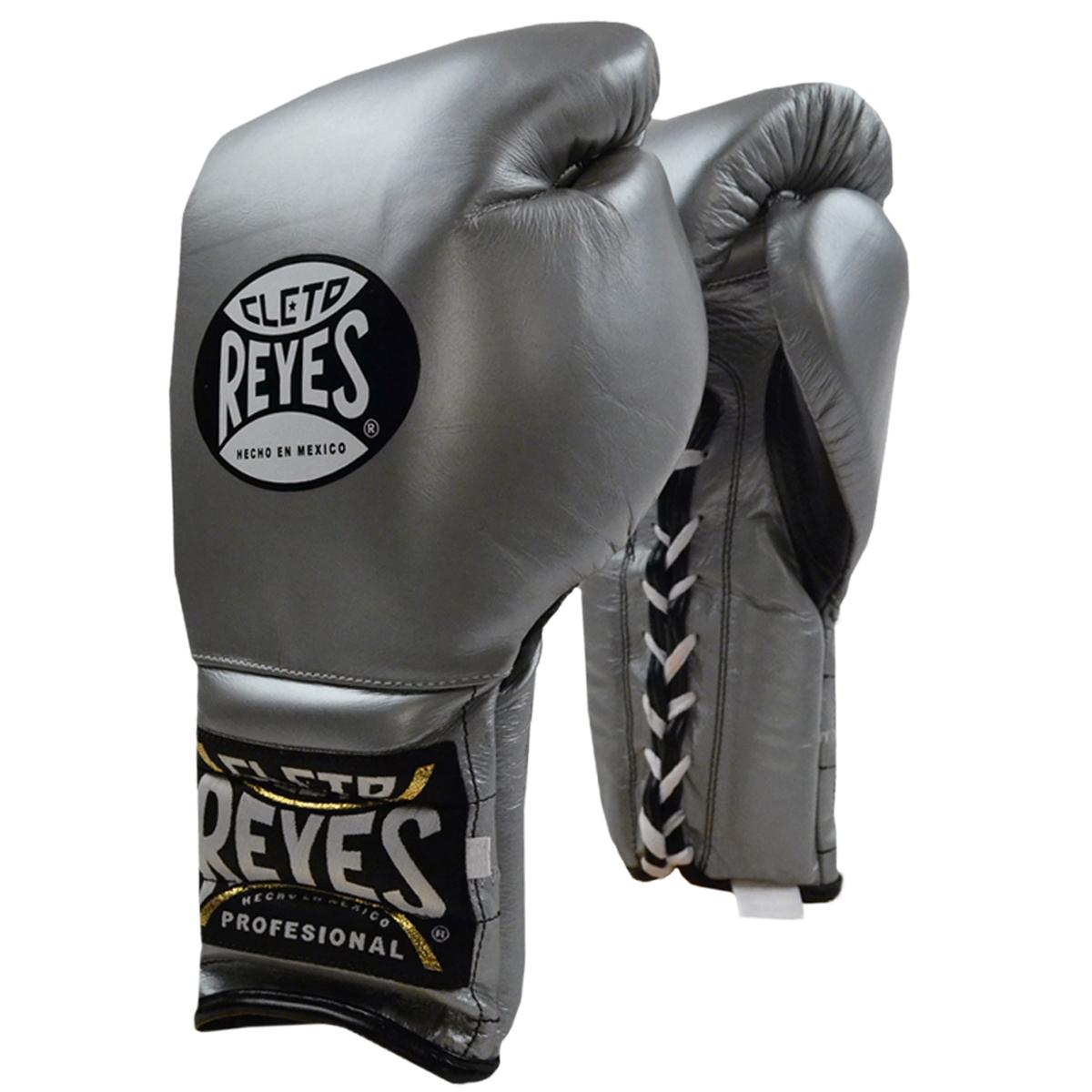Cleto Reyes Traditional Lace Up Training Boxing Gloves - 14 oz. - Silver