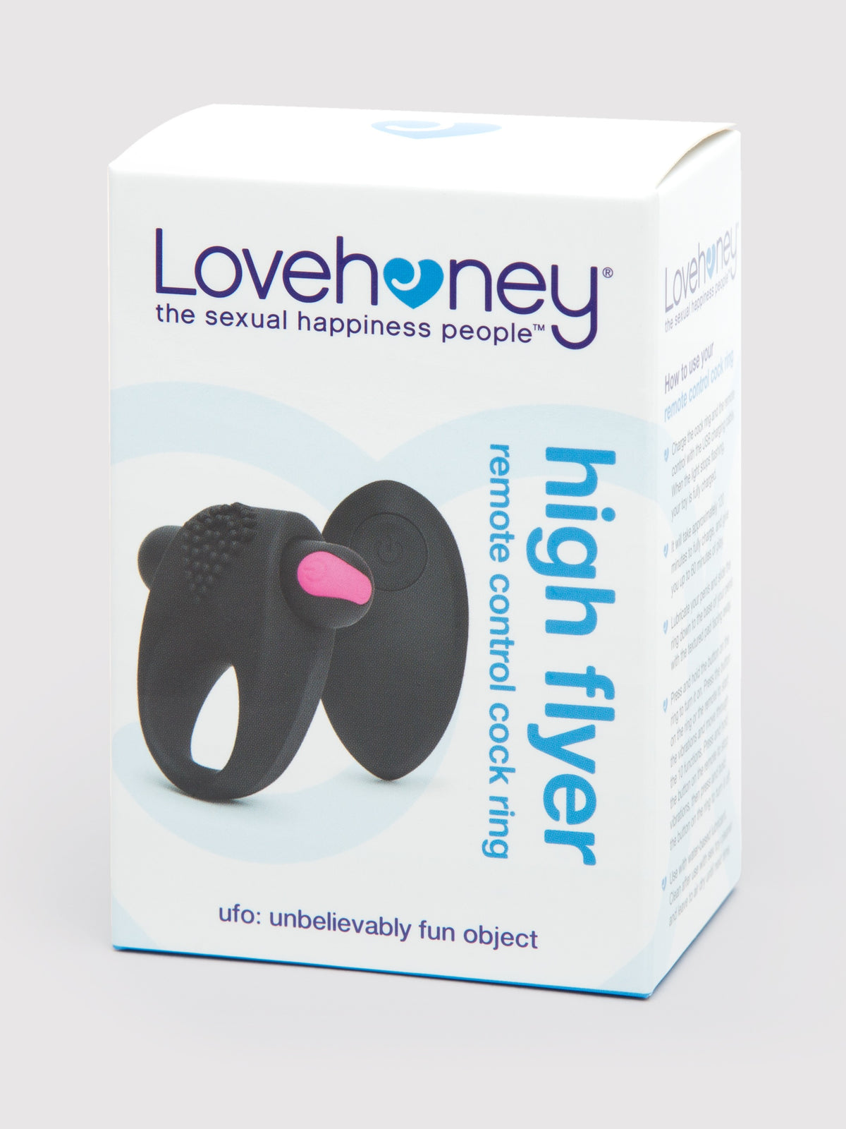 Lovehoney High Flyer 10 Function Remote Control Cock Ring, Black