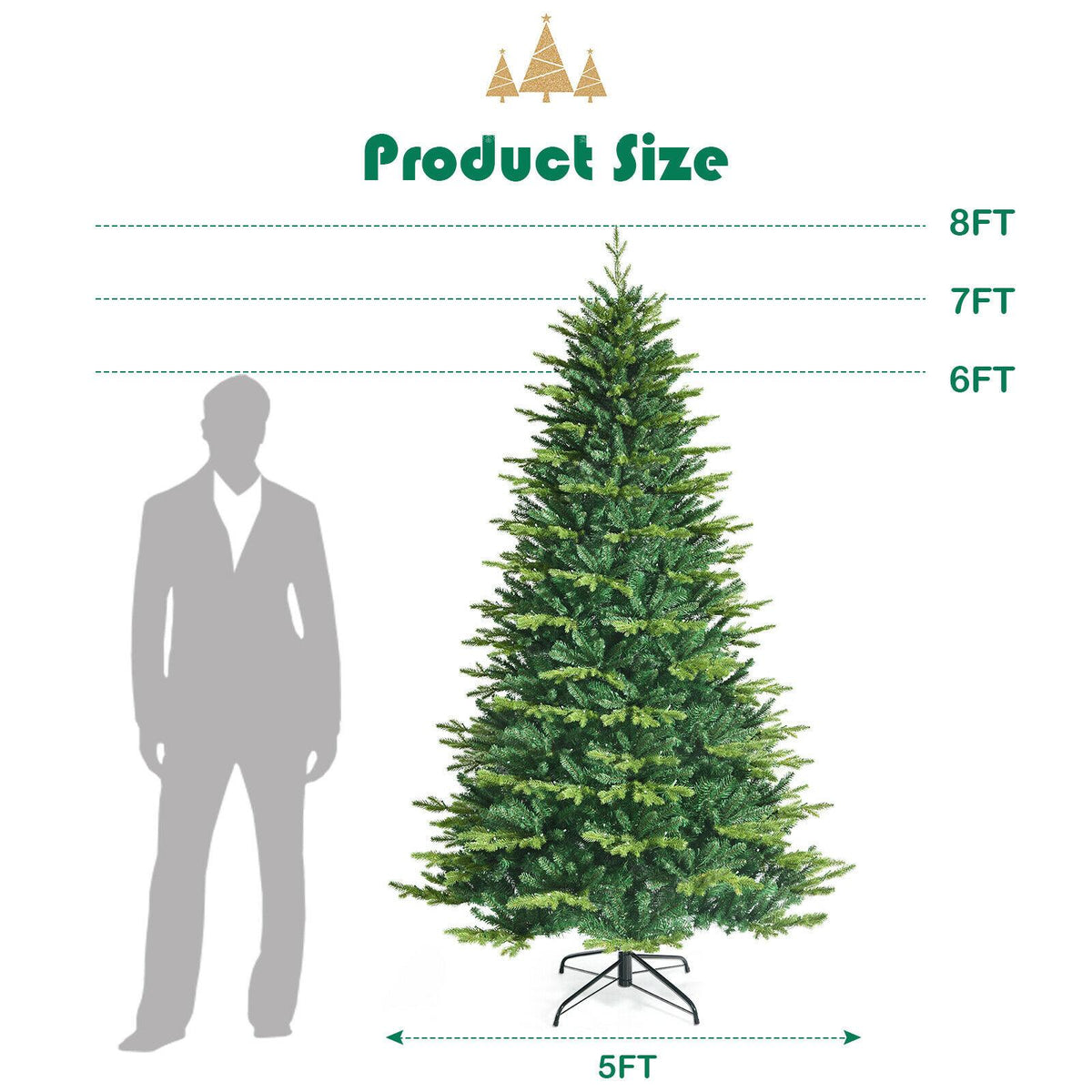 8ft App-Controlled Pre-lit Christmas Tree w/ 15 Modes Multicolor Lights