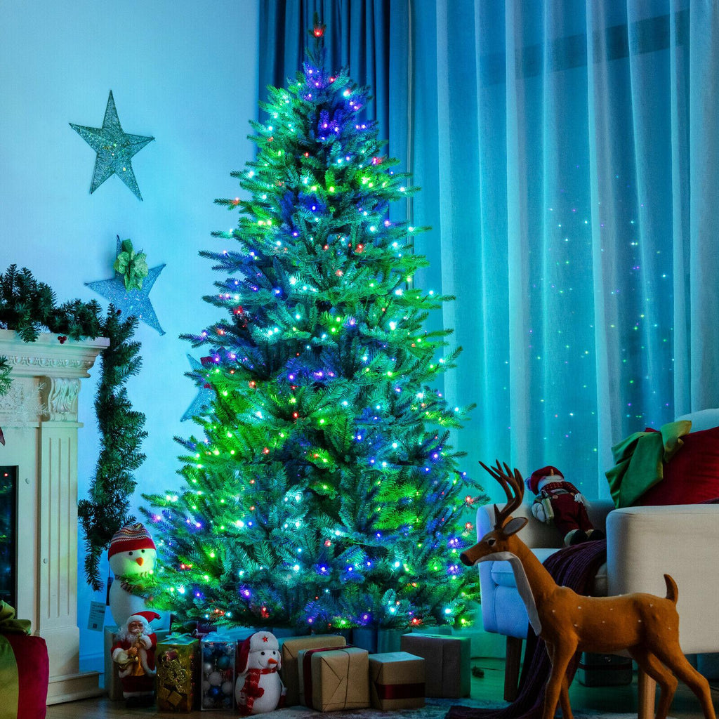 8ft App-Controlled Pre-lit Christmas Tree w/ 15 Modes Multicolor Lights