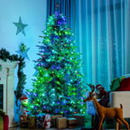 8ft App-Controlled Pre-lit Christmas Tree w/ 15 Modes Multicolor Lights