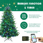 8ft App-Controlled Pre-lit Christmas Tree w/ 15 Modes Multicolor Lights